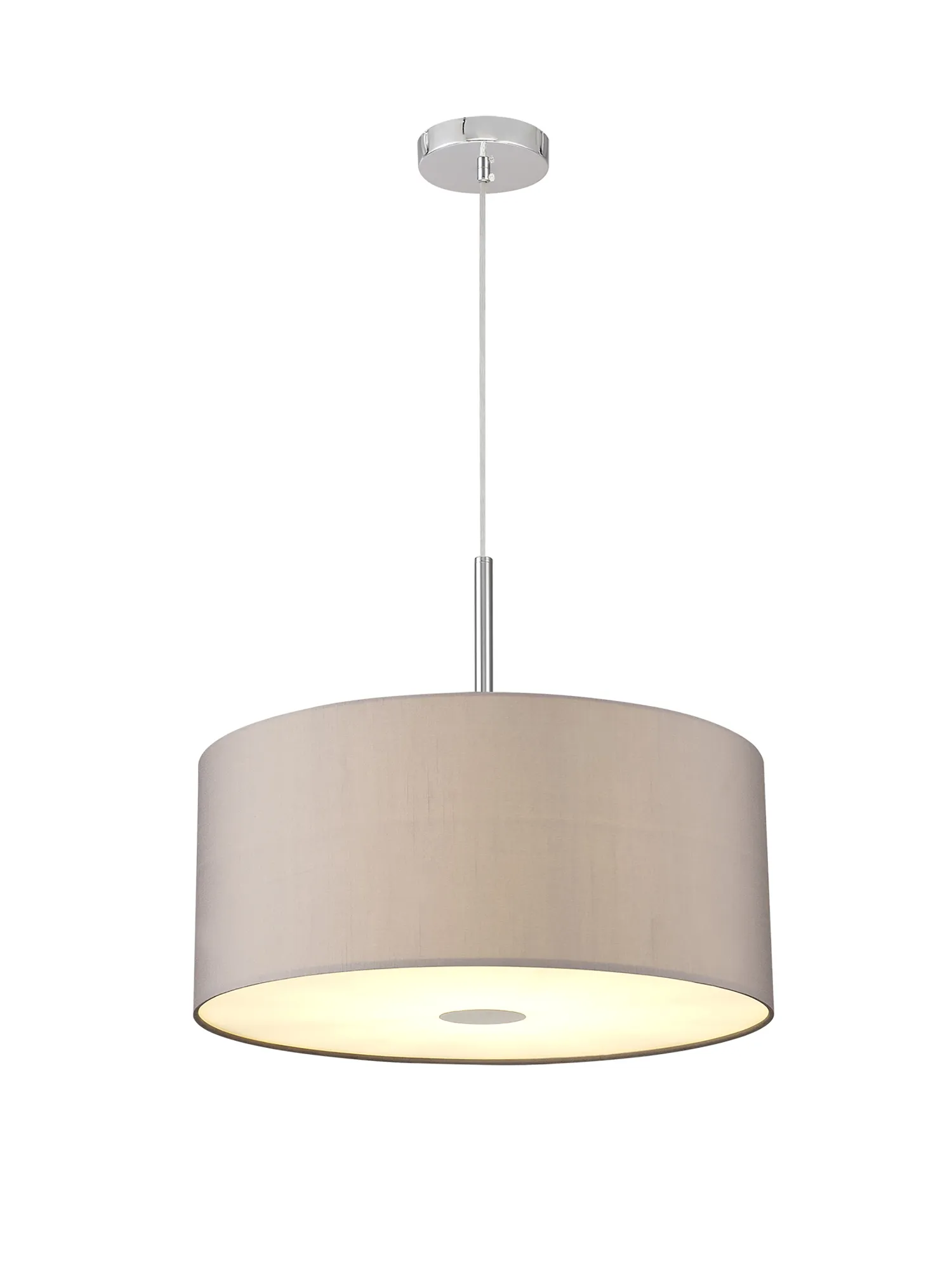 Baymont 50cm 3 Light Pendant Polished Chrome, Grey, Frosted Diffuser DK0350  Deco Baymont CH GR